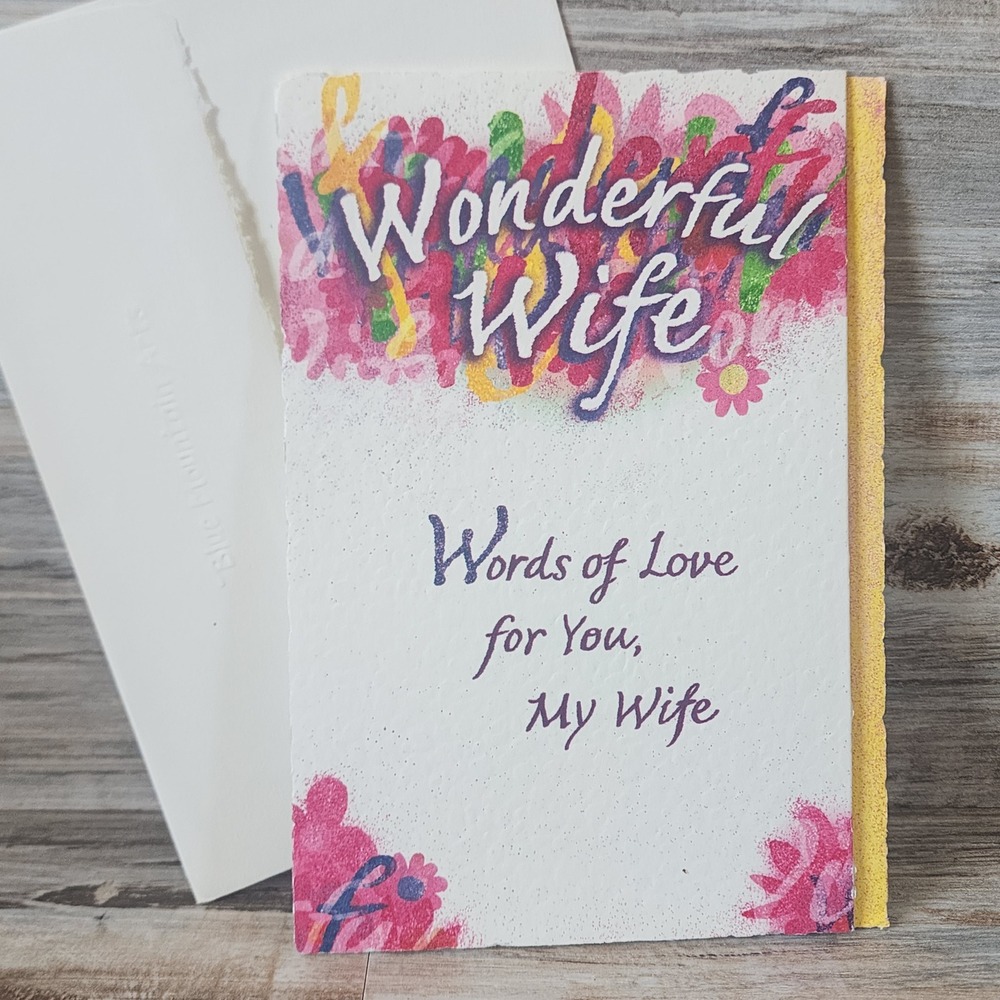Blue Mountain Arts Wife Greeting Card R. Taylor Words of Love Deckle Edge Paper